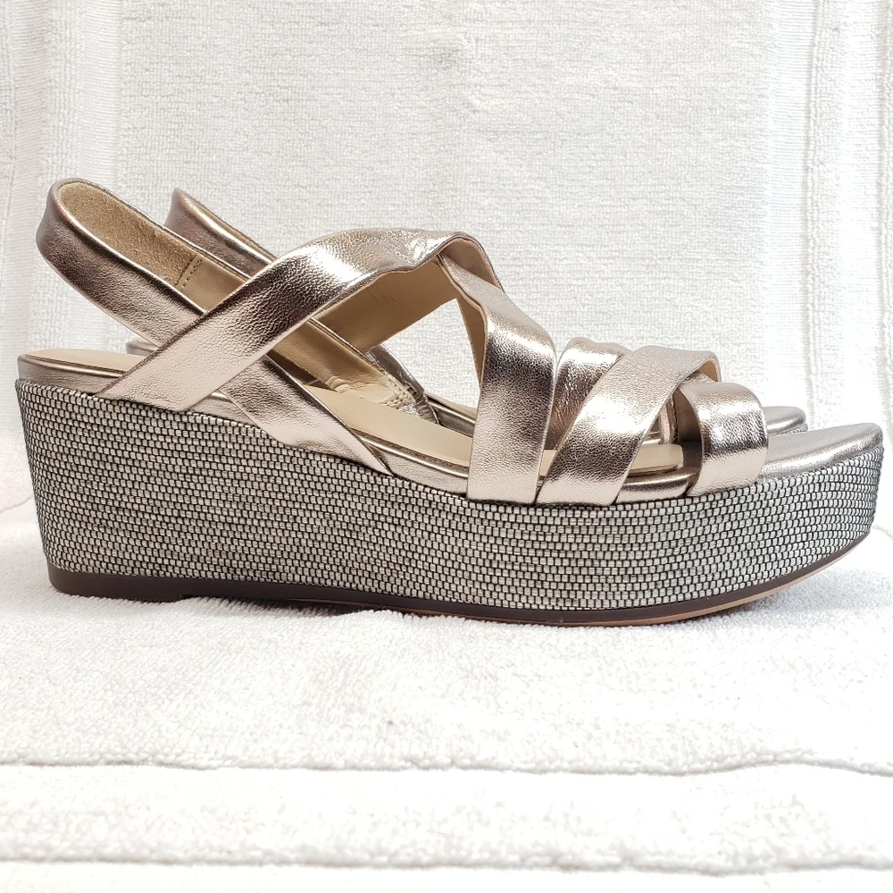 NATURALIZER Metallic Platform Espadrille Wedge